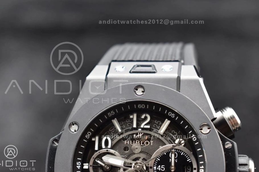 Strap Titanium 1:1 Black Best Unico Skeleton Edition Dial Sporty Bang Big Black On ZF 898 Rubber Hublot A 1224